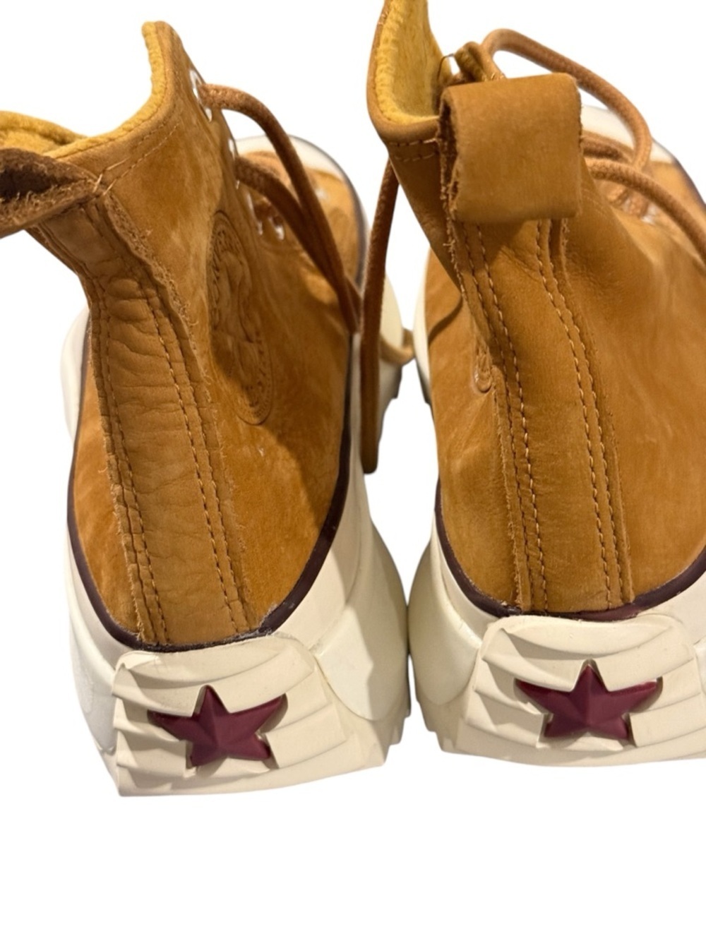 Converse Women’s Lace-Up Platform High-Top Nubuck in Tan and Cream NWOT - Picture 2 of 5